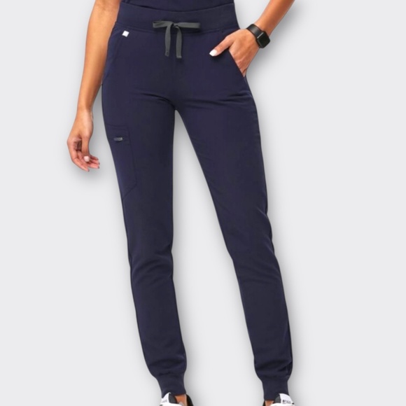 FIGS Women Scrub Pants | Zamora Jogger Navy Blue S Petite Nurse Workwear Medical - Picture 4 of 11